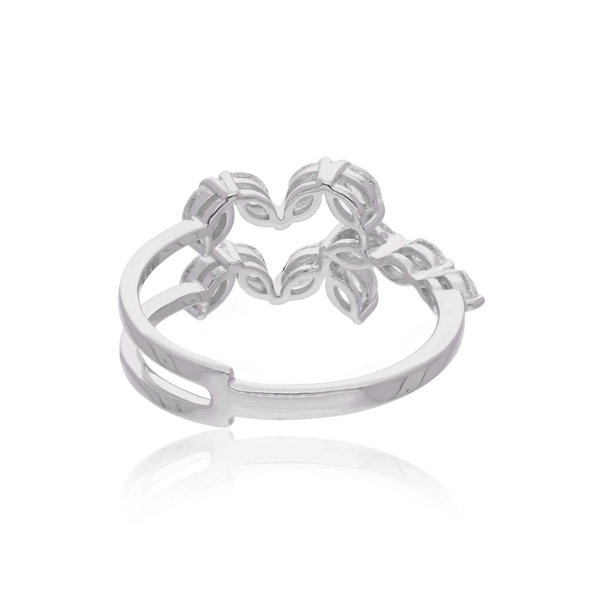 Modern 0.63 Carat Marquise Diamond Designer Ring 14 Karat White Gold Handmade Jewelry For Sale