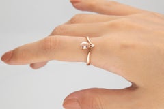 0.63 Carat Morganite Pear Cut Diamond Accents 10K Rose Gold Engagement Ring