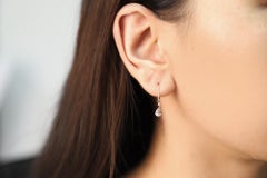 0.63 Carat Morganite Pear Cut Diamond Accents 14K Rose Gold Earring