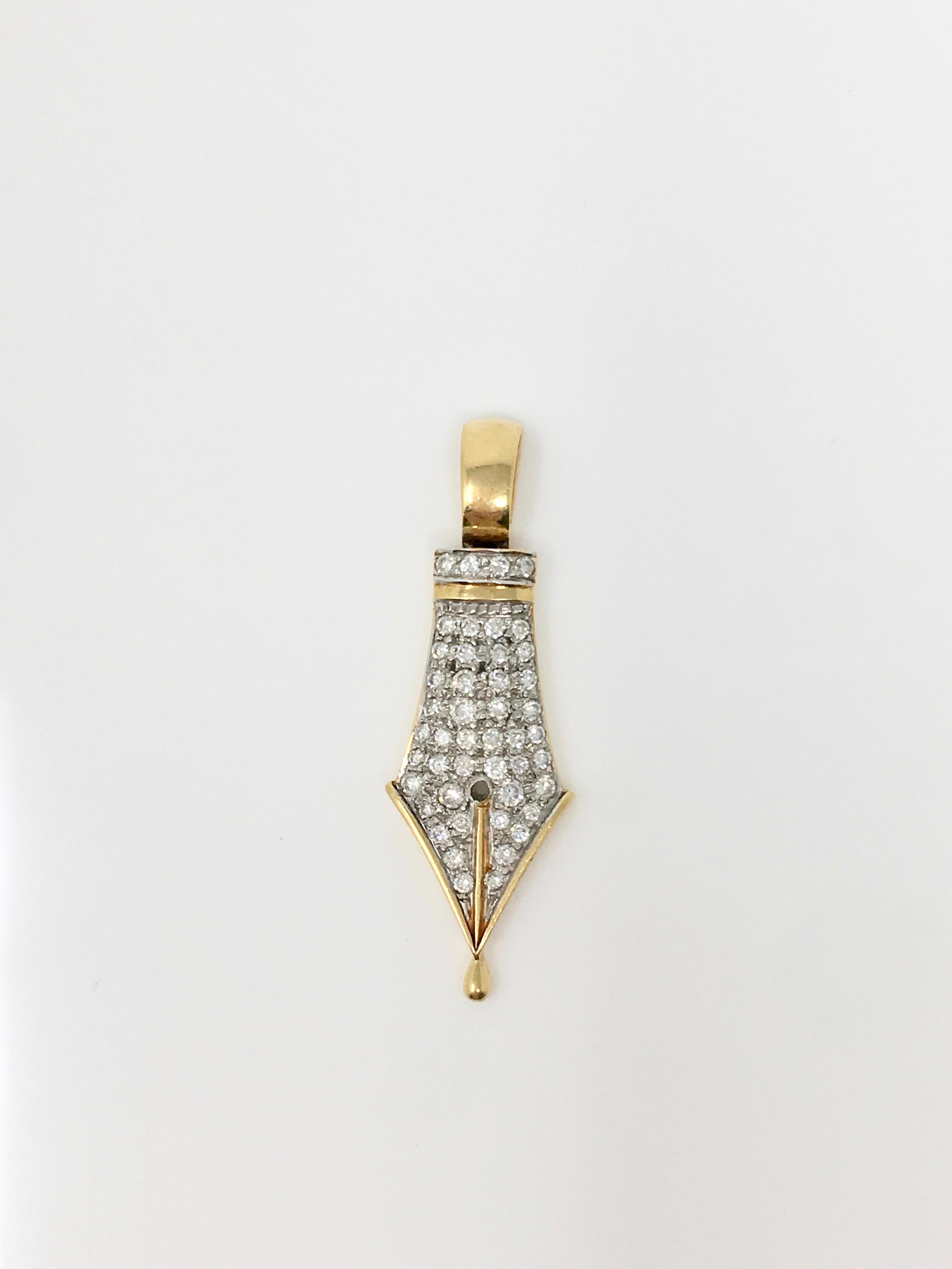 Contemporary 0.63 Carat Natural White Round Brilliant Pendant In 18K White Gold. For Sale