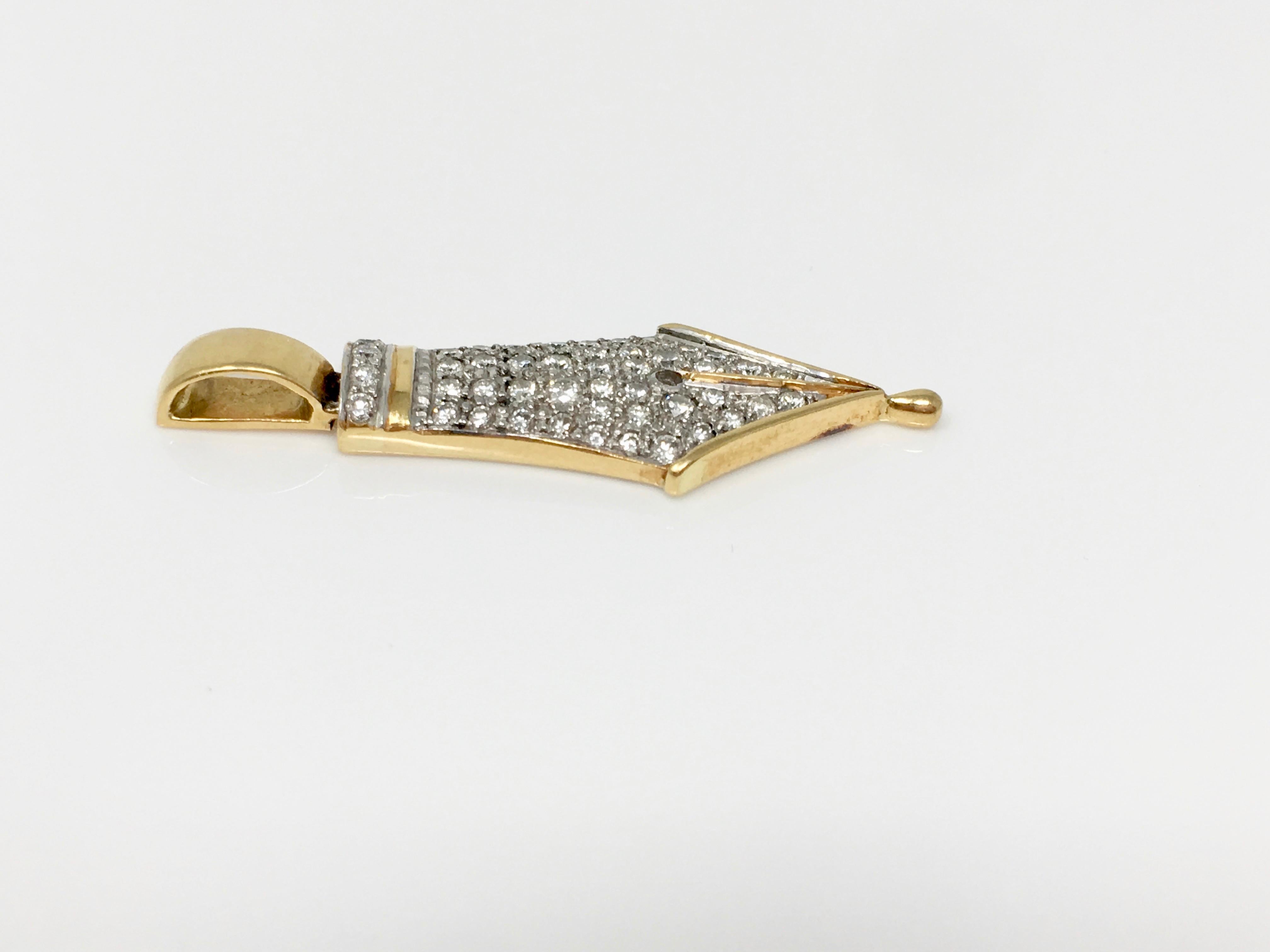 Round Cut 0.63 Carat Natural White Round Brilliant Pendant In 18K White Gold. For Sale