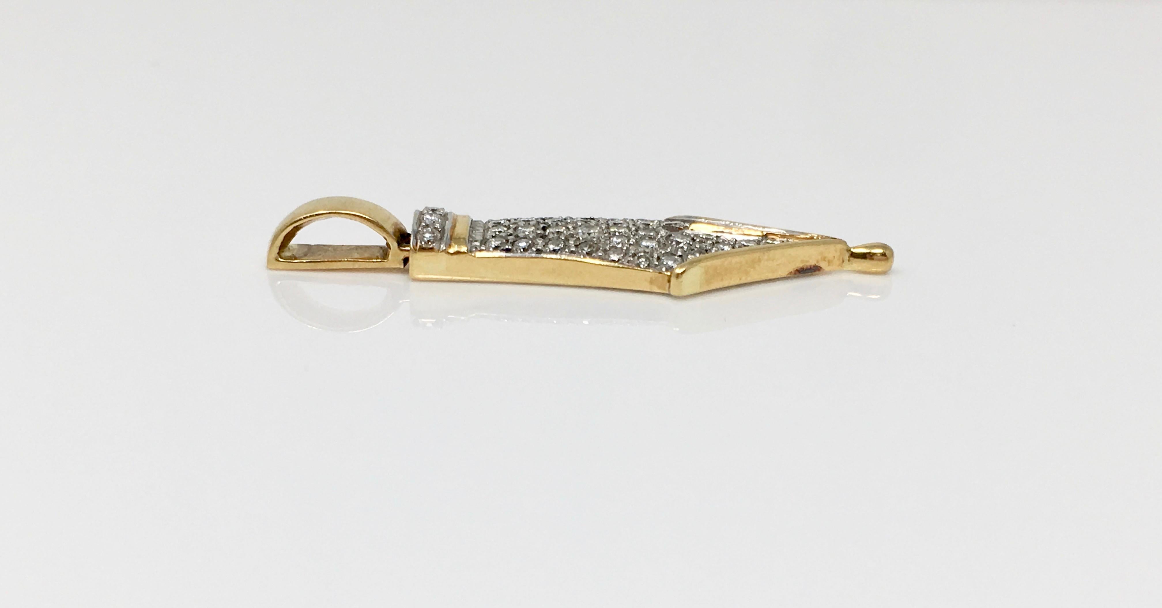 De las mujeres Colgante Redondo Brillante Blanco Natural De 0,63 Quilates En Oro Blanco De 18 Quilates. en venta