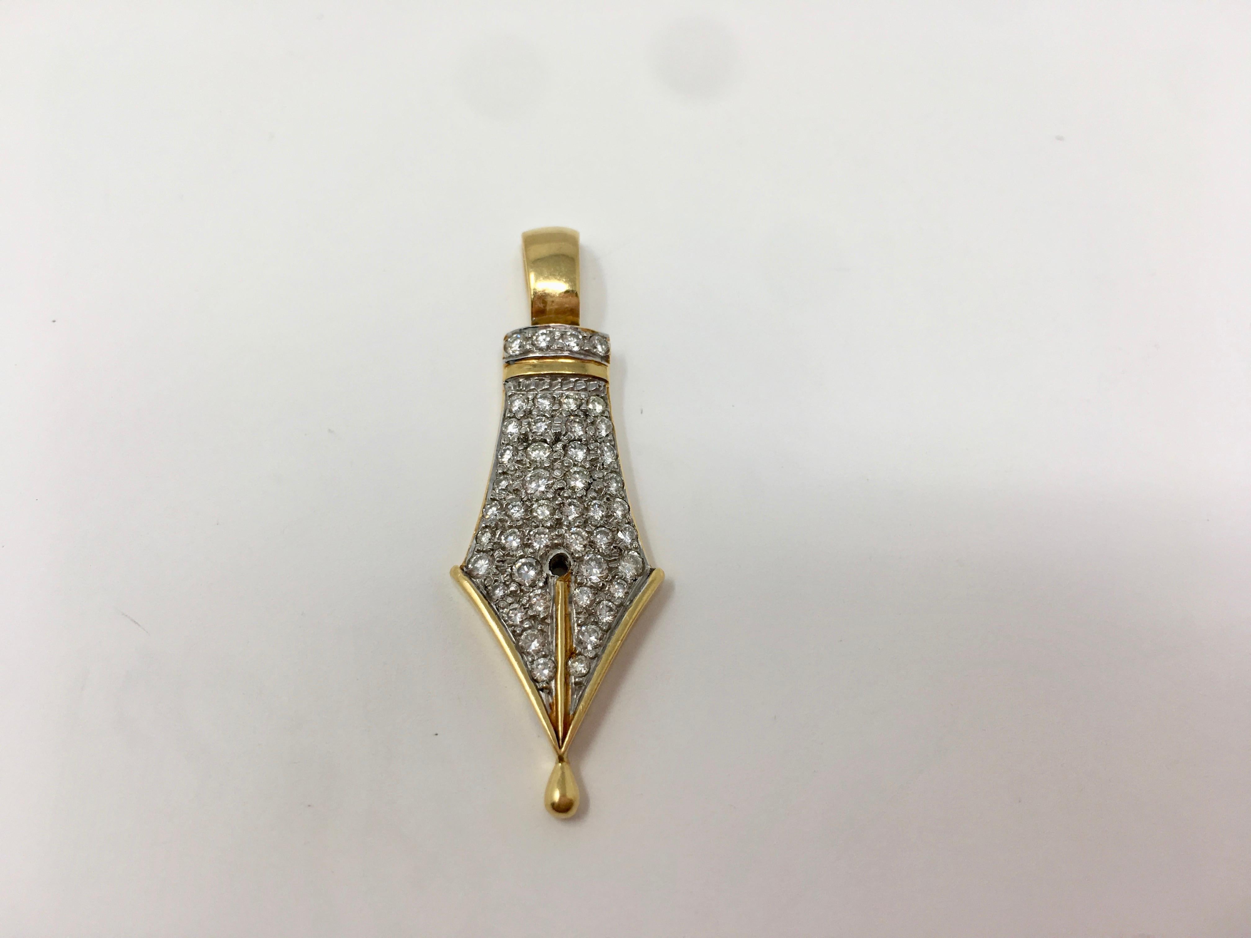 0.63 Carat Natural White Round Brilliant Pendant In 18K White Gold. For Sale 1