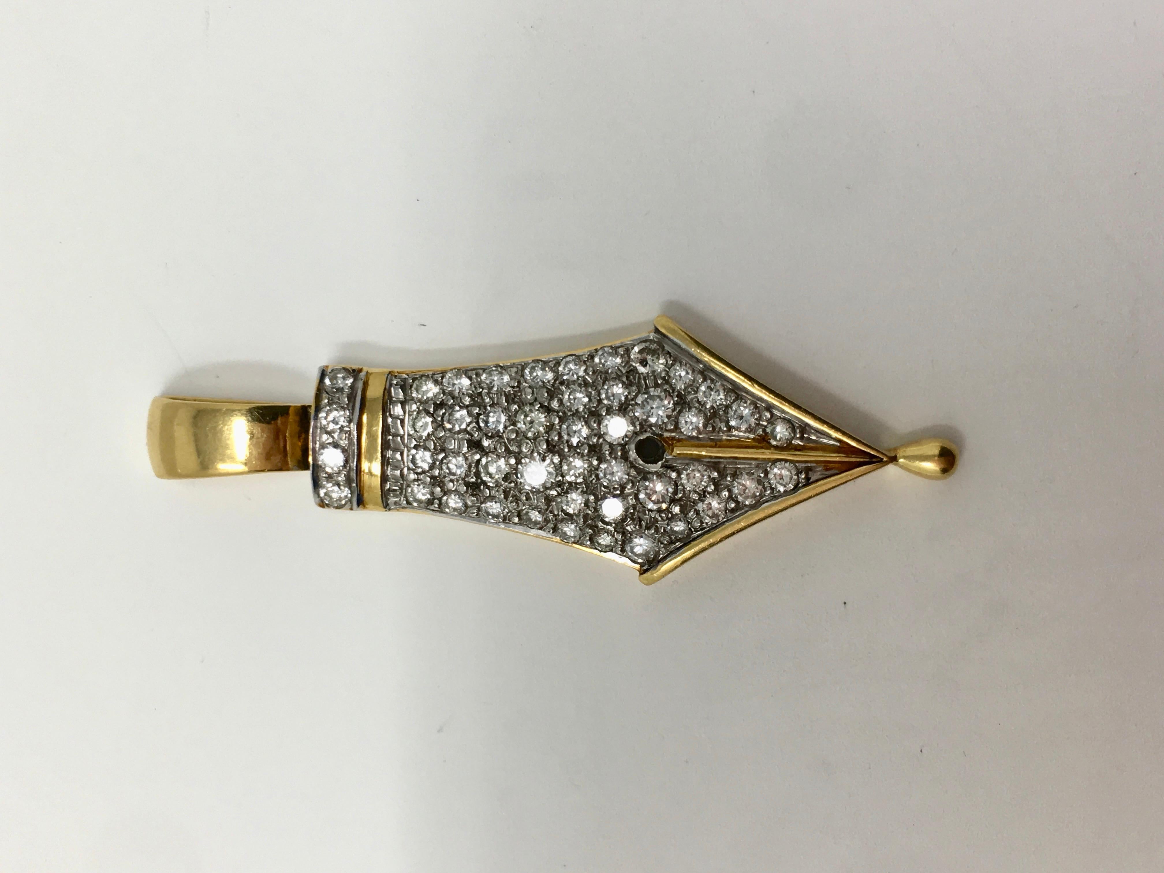 0.63 Carat Natural White Round Brilliant Pendant In 18K White Gold. For Sale 2