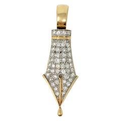 Pendentif rond brillant blanc naturel de 0,63 carat en or blanc 18 carats.