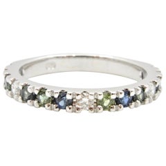 0.63 Carat Parti Sapphire and Diamond Wedding Ring For Sale at 1stDibs ...