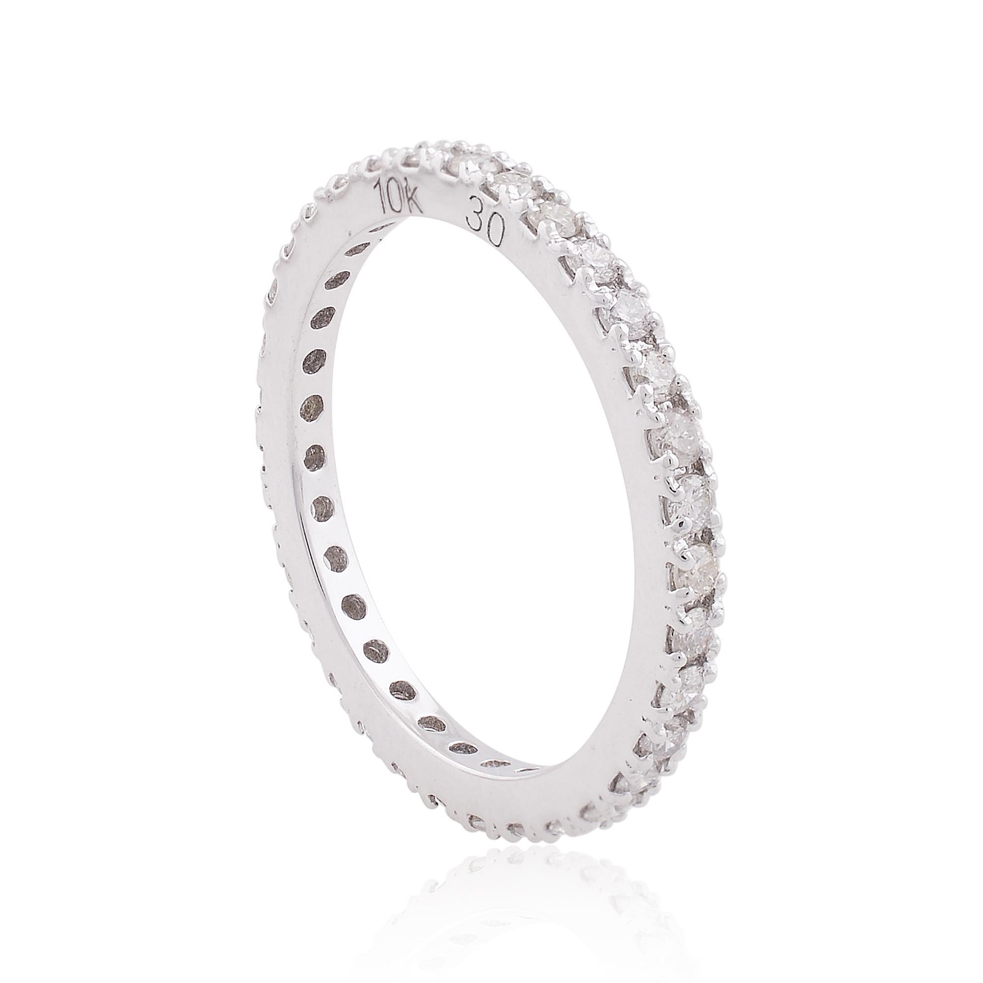 Im Angebot: 0,63 Karat Pavé-Diamant-Eternity-Ring aus massivem 10k Weißgold () 5