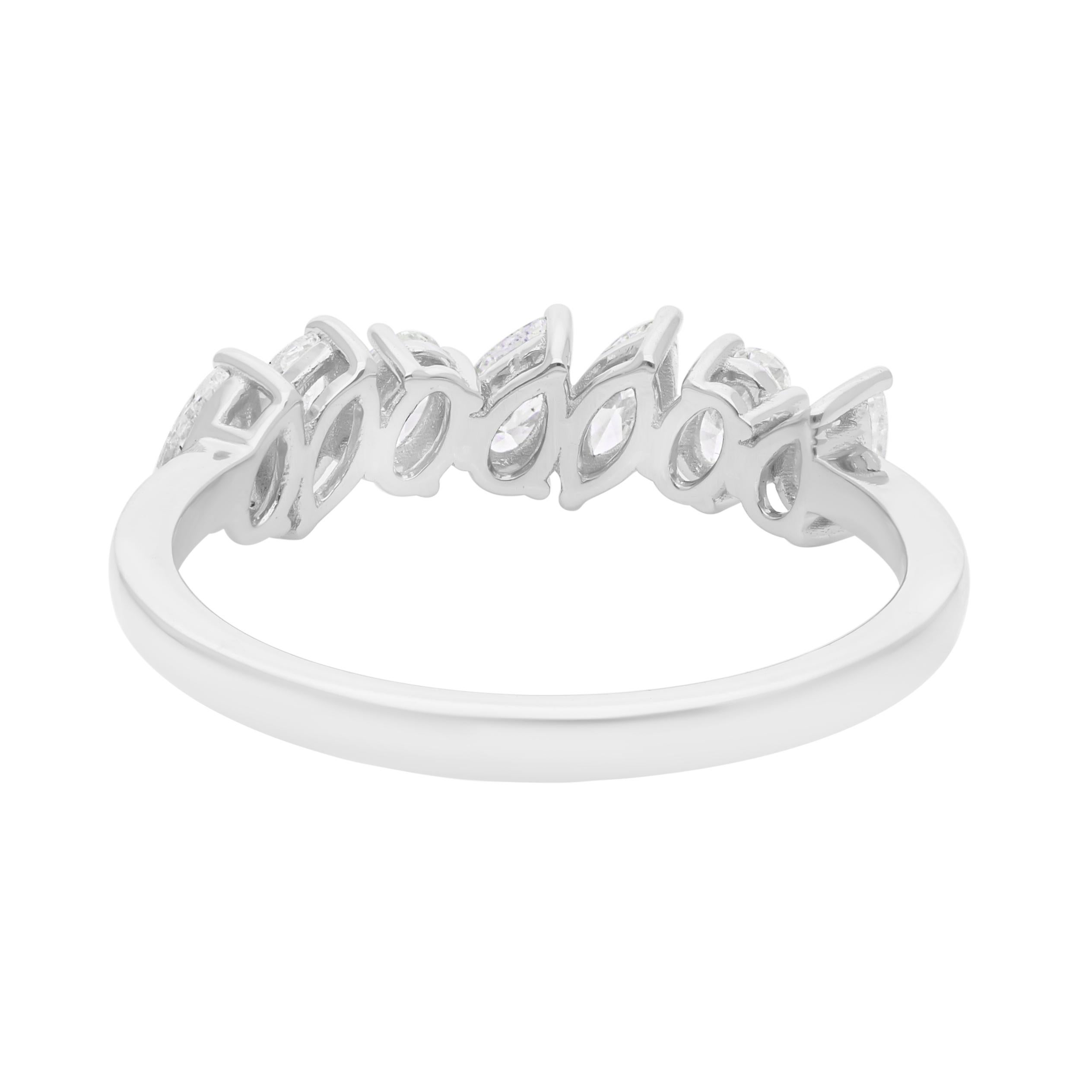 0,63 Karat SI Reinheit HI Farbe Multi Diamantring 18 Karat Weißgold Schmuckstücke (Moderne) im Angebot