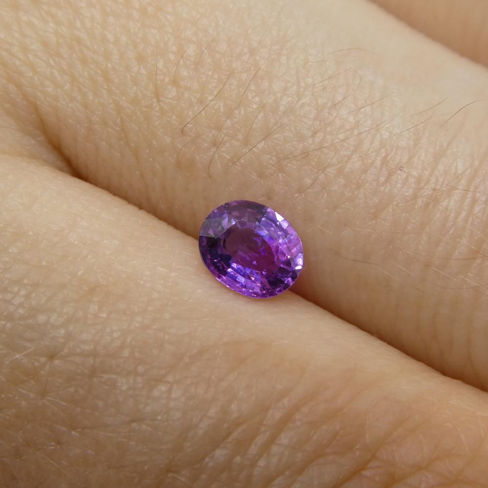 Women's or Men's 0.63ct Cushion Purple-Pink Sapphire from Madagascar Unheated For Sale
