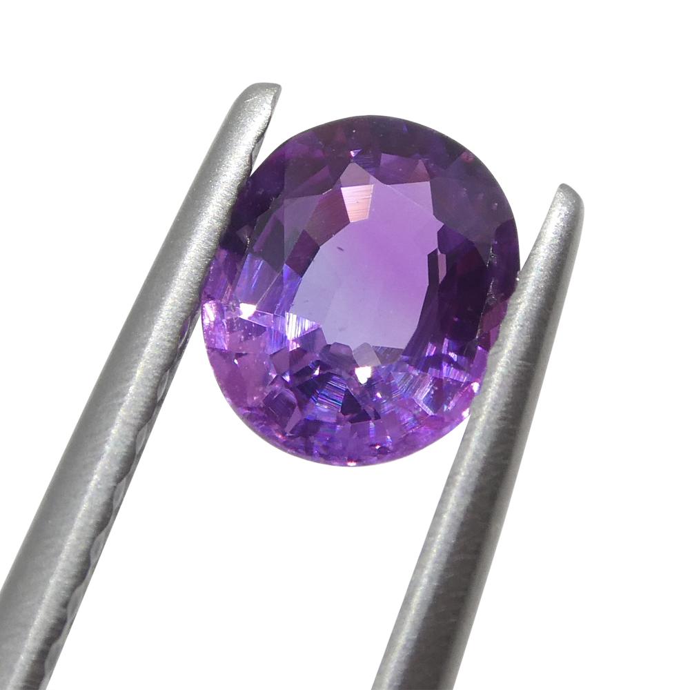 0.63ct Cushion Purple-Pink Sapphire from Madagascar Unheated For Sale 4