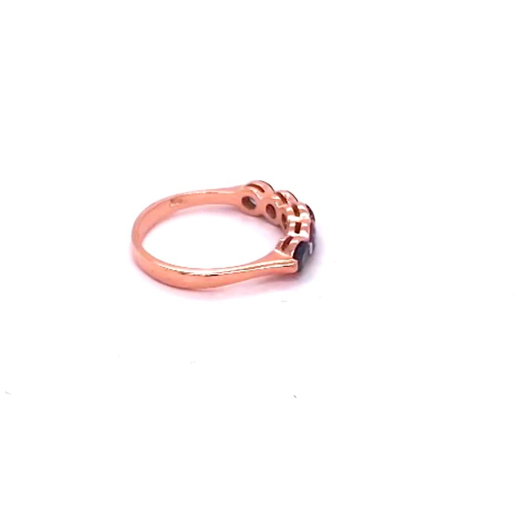 Rose Cut 0.63ct Natural Alexandrite 14K Rose Gold Ring For Sale