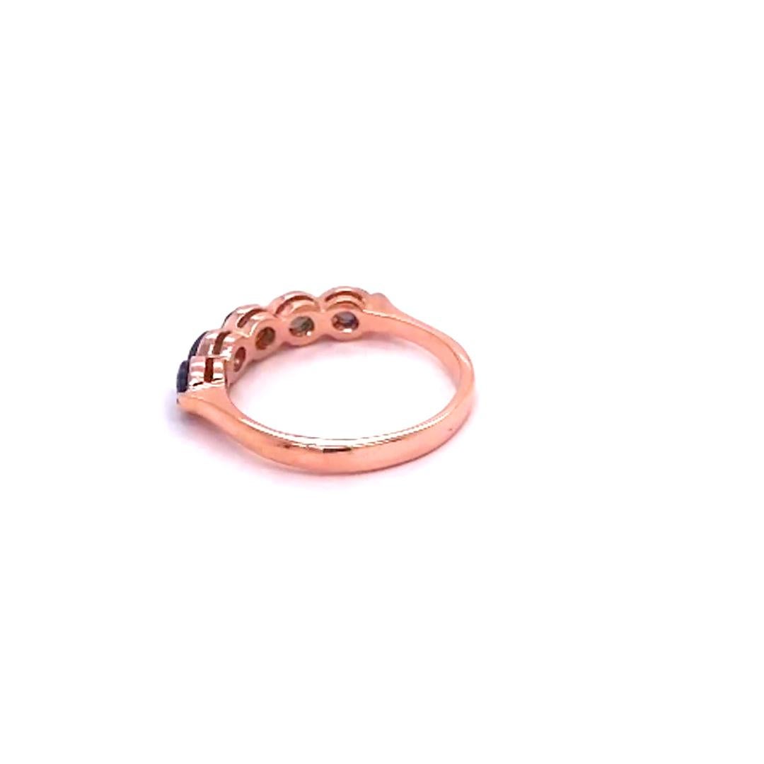 0.63ct Natural Alexandrite 14K Rose Gold Ring In New Condition For Sale In LA, CA