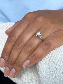 0.63ct Old European Cut 18ct White Gold & Platinum Antique Ring, circa 1910