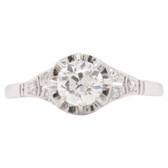 0.63ct Old European Cut 18ct White Gold & Platinum Antique Ring, circa 1910