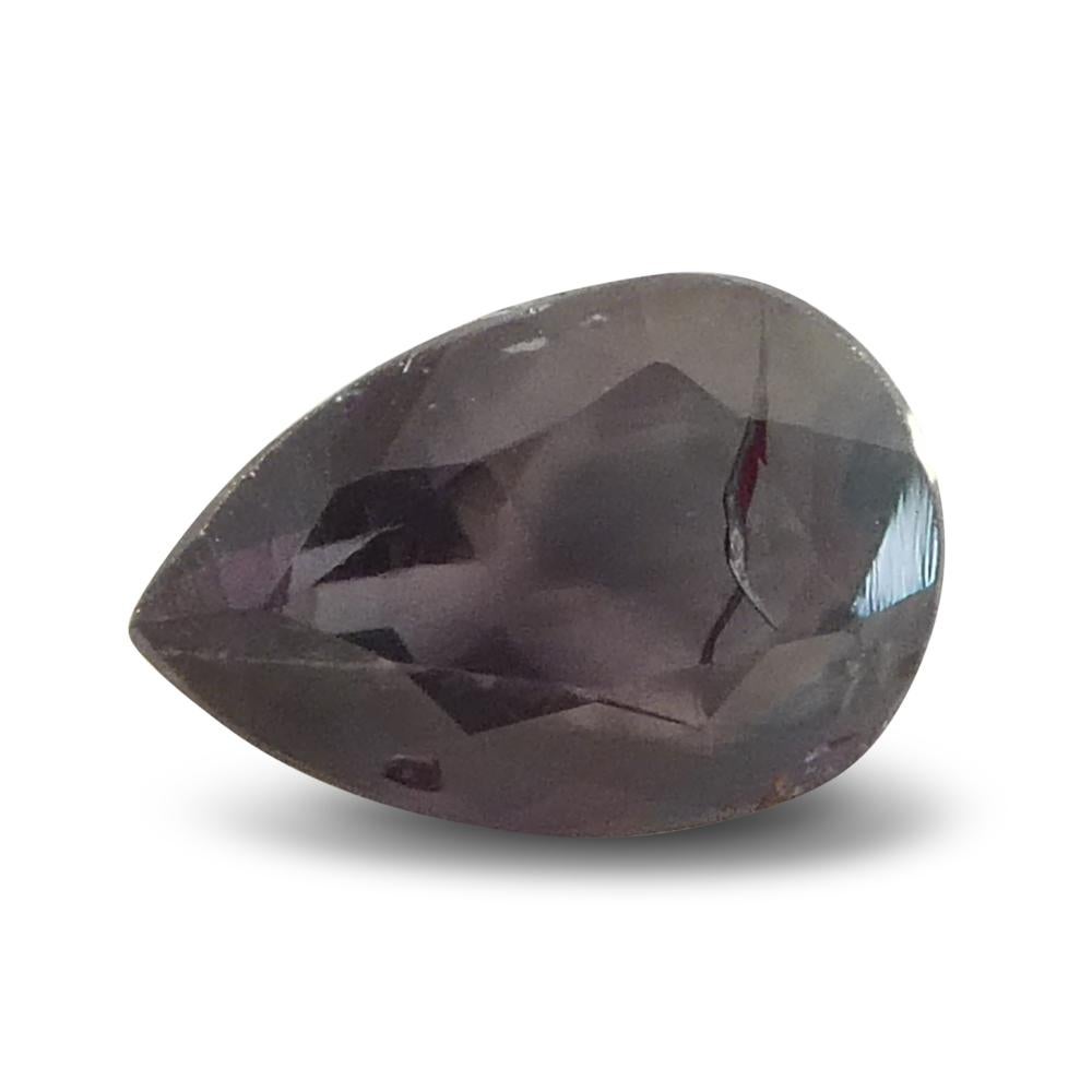0.63ct Pear Bluish Green to Pinkish Purple Alexandrite from India For Sale 8