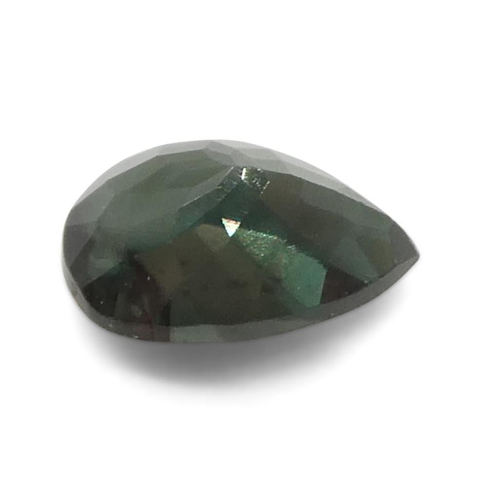0.63ct Pear Bluish Green to Pinkish Purple Alexandrite from India For Sale 3