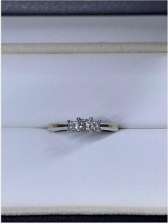 0.63ct Princess Diamond Trilogy Engagement Ring In 18ct White Gold