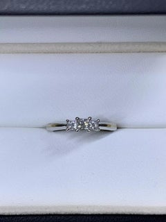 0.63ct Princess Diamond Trilogy Engagement Ring In 18ct White Gold