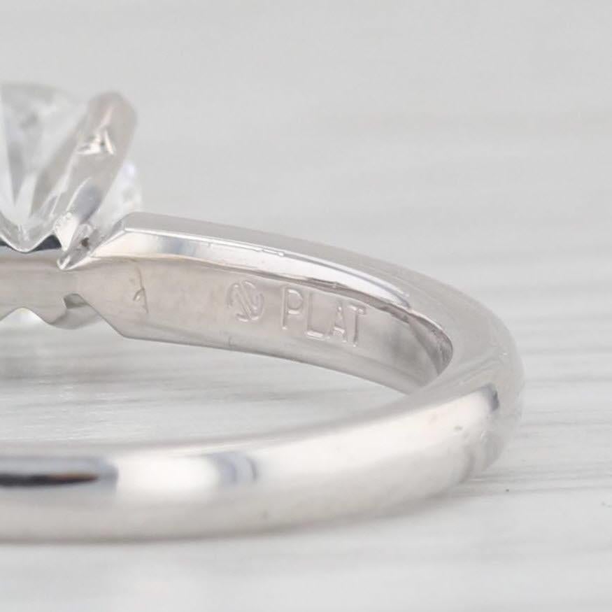 0.63ct Round Diamond Solitaire Engagement Ring Platinum GIA For Sale 2