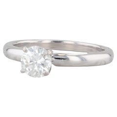 0.63ct Round Diamond Solitaire Engagement Ring Platinum GIA