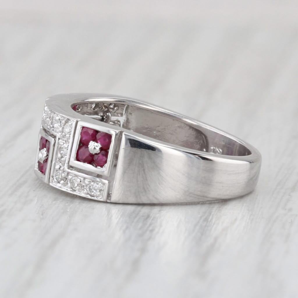 Gemstone Information:
- Natural Rubies -
Total Carats - 0.48ctw
Cut - Round
Color - Red
Treatment - Routinely Enhanced 

- Natural Diamonds -
Total Carats - 0.15ctw
Cut - Round Brilliant
Color - G- H
Clarity - SI2 - I2
Please note there are surface
