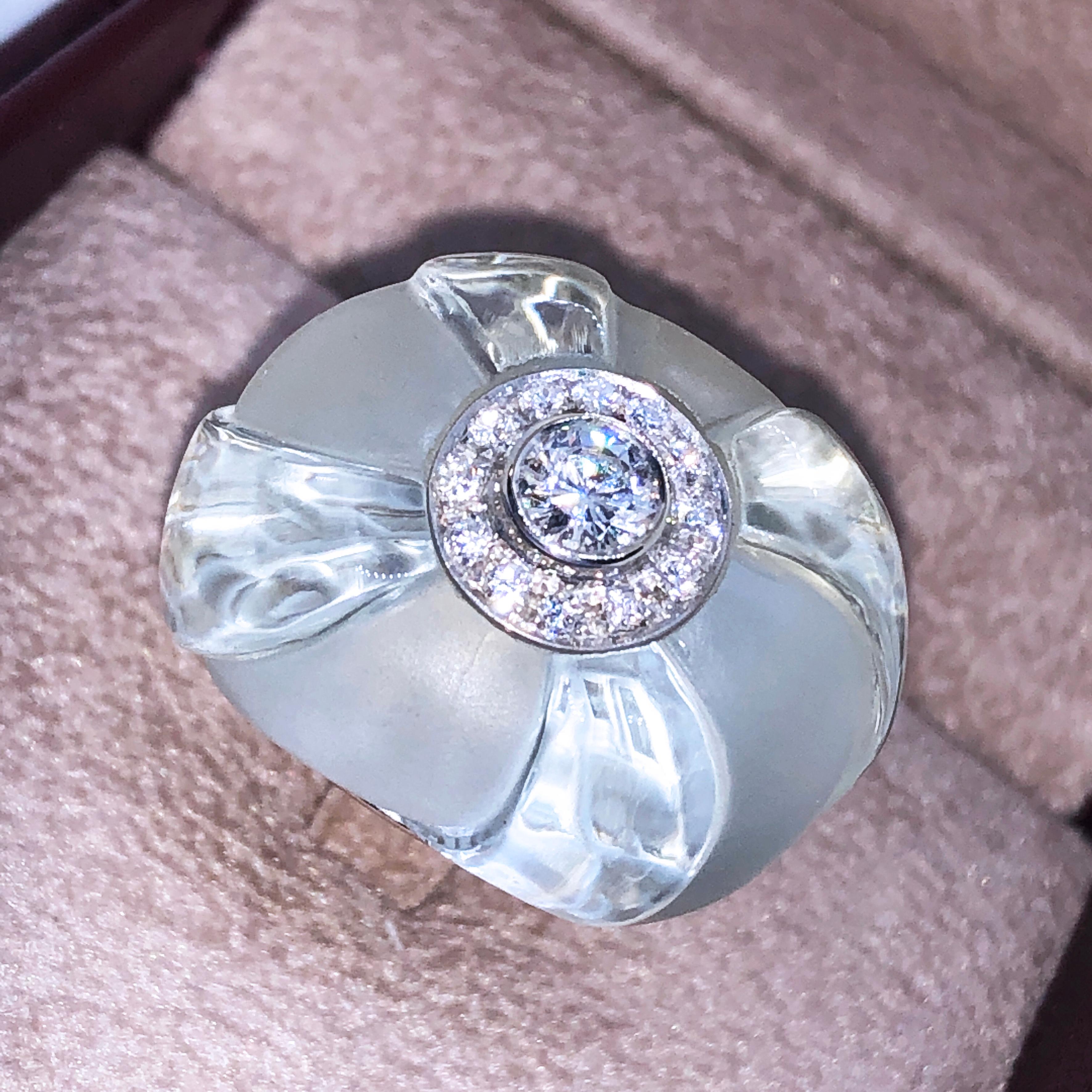 Berca 0.63Kt Diamond 60Kt Natural Hand Inlaid Hand Engraved Aquamarine Ring 4