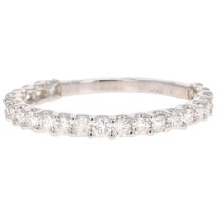 Bracelet empilable en or blanc 14 carats avec diamants de 0,64 carat