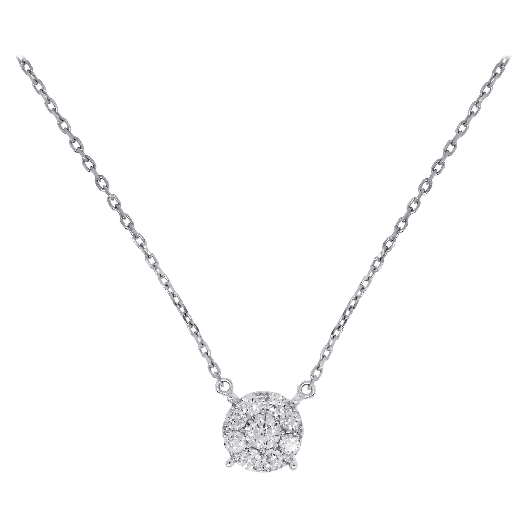 0.64 Carat Diamond Cluster Pendant Necklace