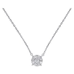 0.64 Carat Diamond Cluster Pendant Necklace