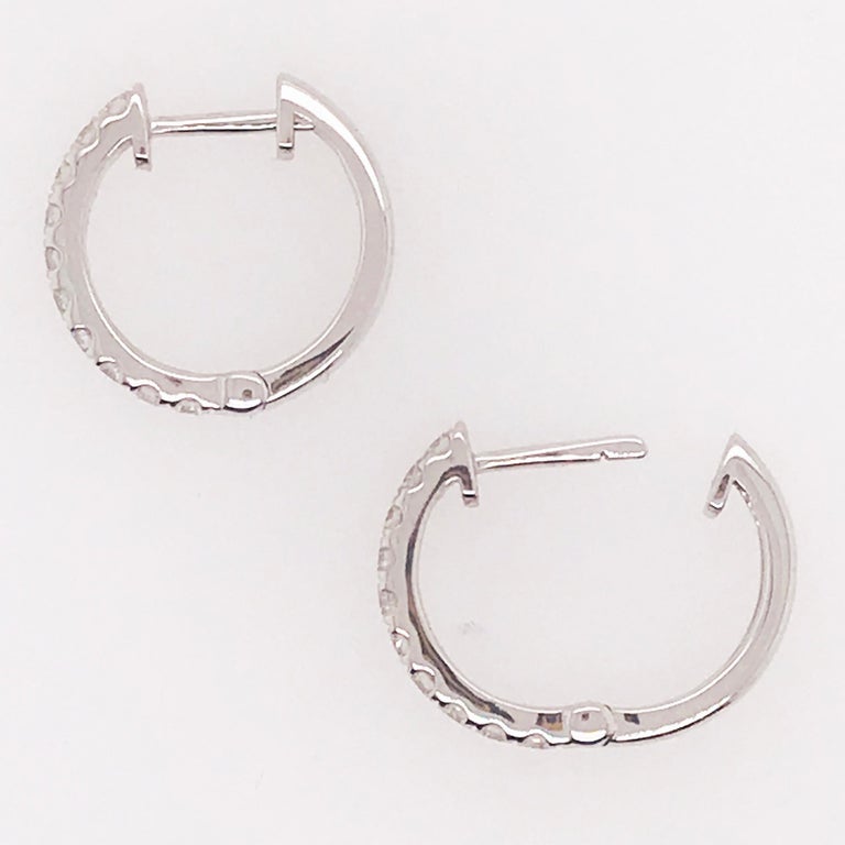 0.64 Carat Diamond Huggies, Mini Diamond Hoop Earrings in 14 Karat ...