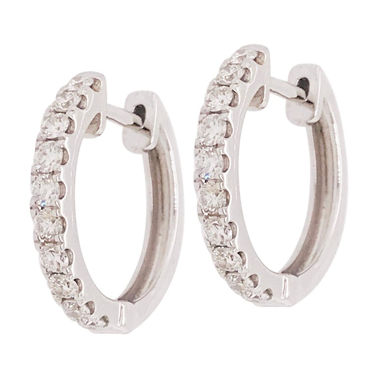 diamond mini huggie earrings