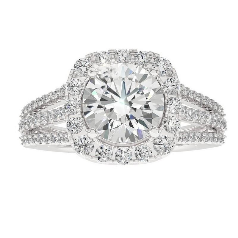 0.64 Carat Diamond Vow Collection Ring in 14K White Gold For Sale