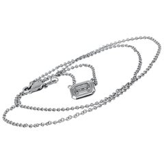 0.64 Carat Emerald Cut Diamond "Sortina" Pendant on Chain in White Gold 0.64 Carat Emerald Cut Diamond "Sortina" Pendant on Chain in White Gold
