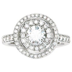 0.64 Carat F SI1 Round Diamond Double Cluster Ring Natalie Barney