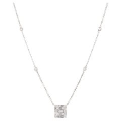 0.64 Carat Mosaic Diamond Station Necklace 18 Karat in Stock
