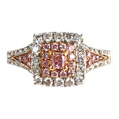 DiamondTown 0.64 Carat Natural Pink Diamond Halo Ring