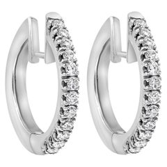 Roman Malakov 0.64 Carats Total Brilliant Round Shape Diamond Hoop Earrings