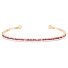 0.64 Carat Round Pink Sapphire Open Bracelet