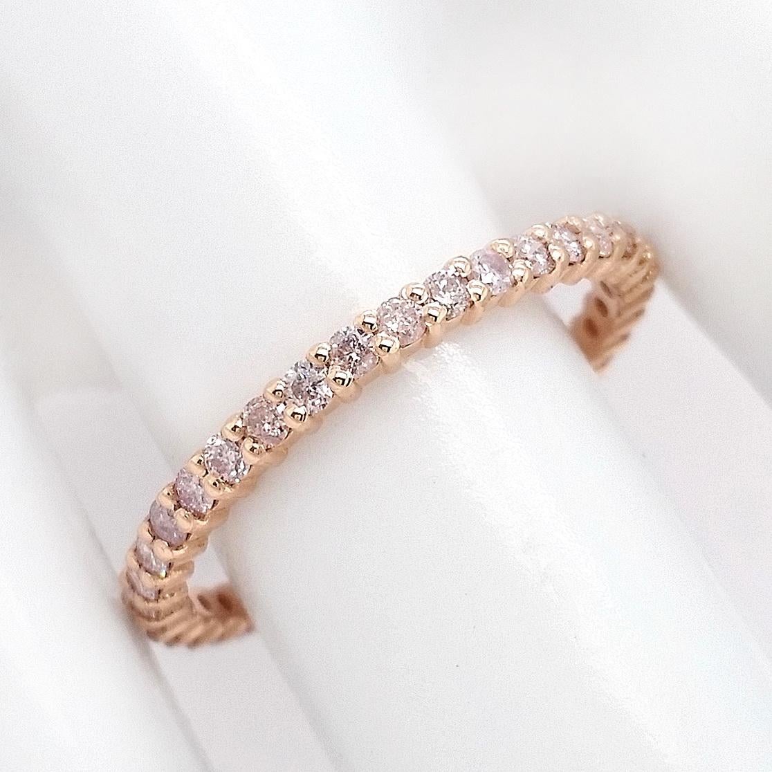 0,64 Karat natürlicher hellrosa Diamantring (Art déco)