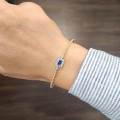 0.64 ct Natural Sapphire & Diamond Flexible Bracelet