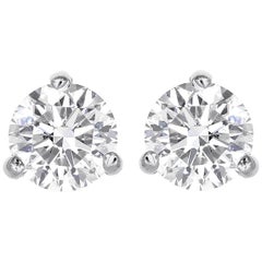 0.64 Total Carat Weight Round Brilliant Cut Diamond Stud Earrings