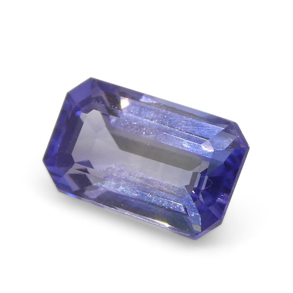 0.64ct Emerald Cut Blue Sapphire from East Africa, Unheated For Sale 7