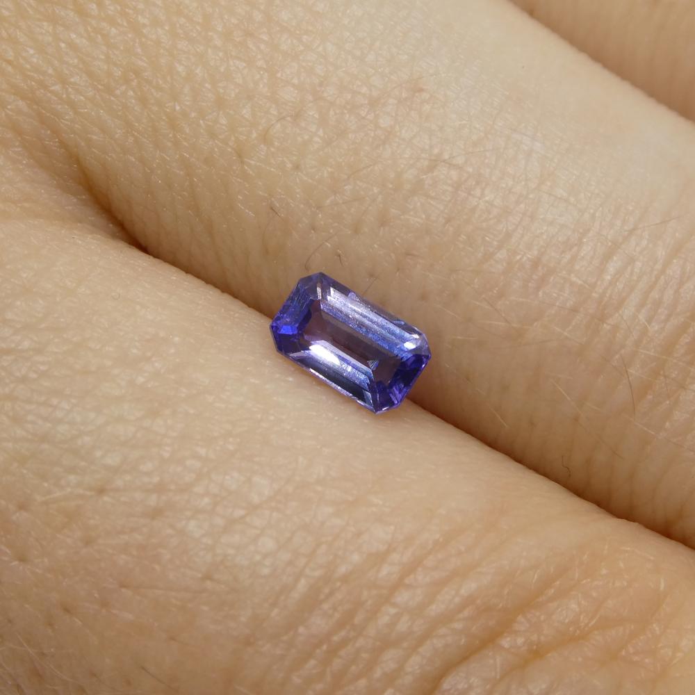 0.64ct Emerald Cut Blue Sapphire from East Africa, Unheated For Sale 8