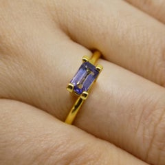 0.64ct Emerald Cut Blue Sapphire from East Africa, Unheated