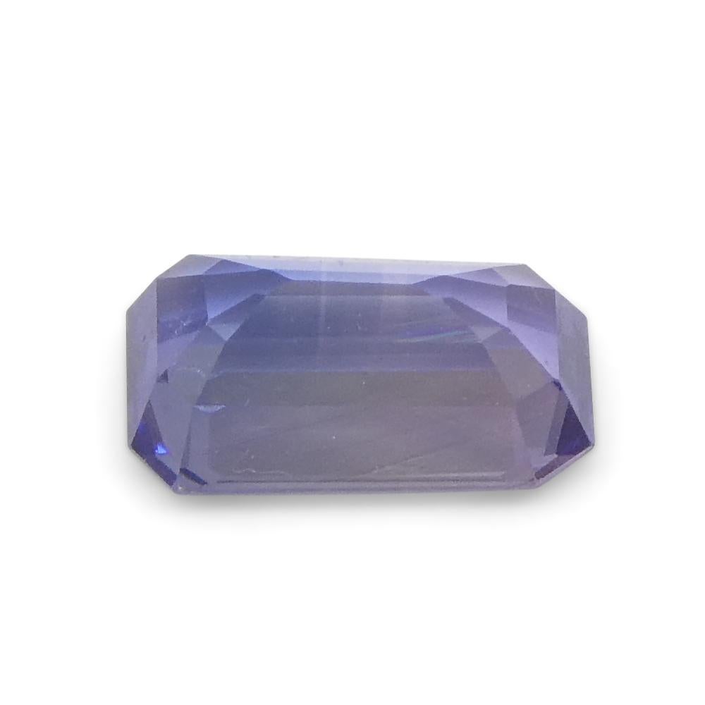 0.64ct Emerald Cut Blue Sapphire from East Africa, Unheated For Sale 1
