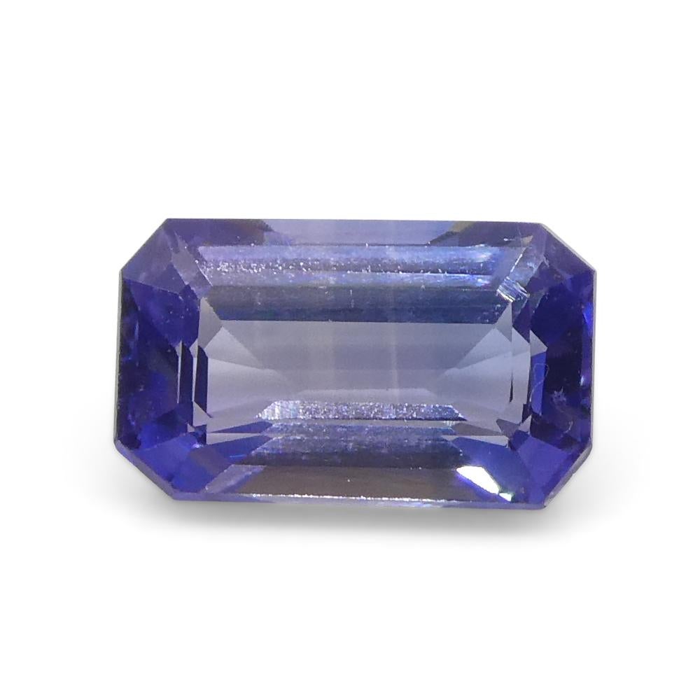 0.64ct Emerald Cut Blue Sapphire from East Africa, Unheated For Sale 2