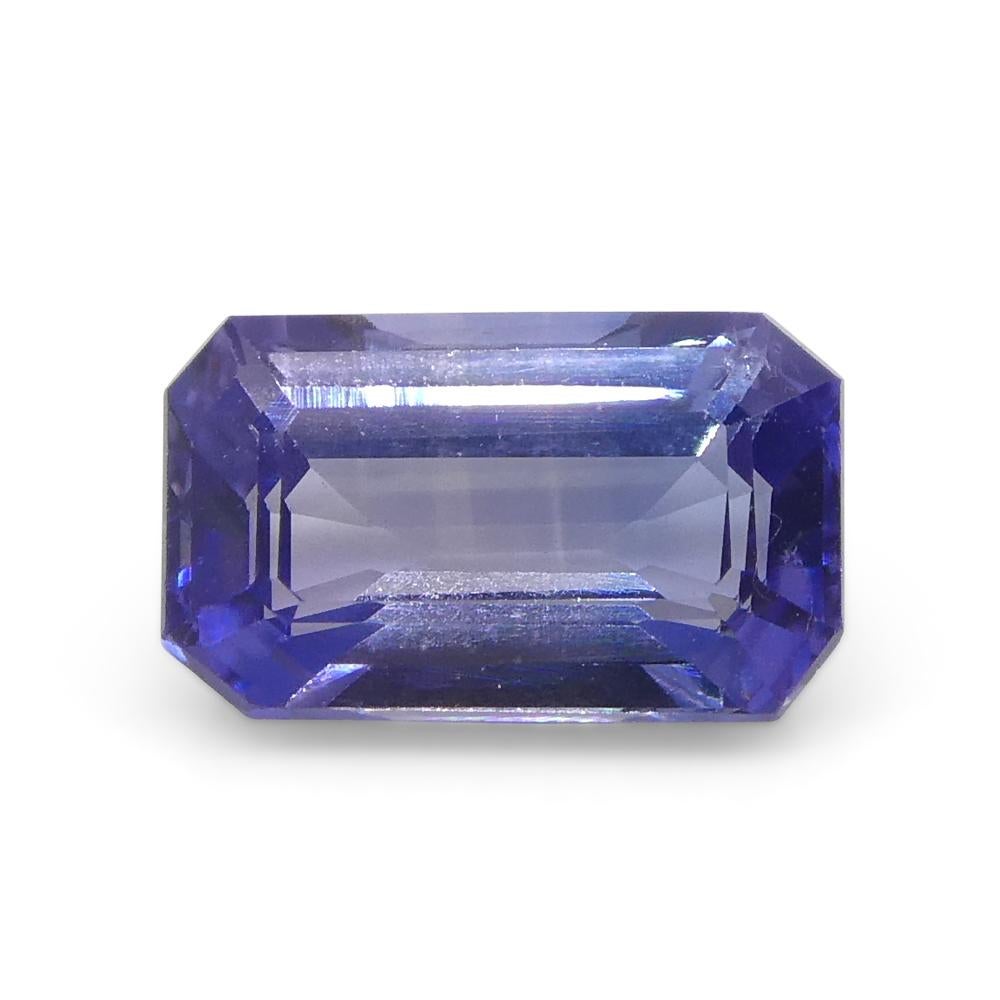 0.64ct Emerald Cut Blue Sapphire from East Africa, Unheated For Sale 3