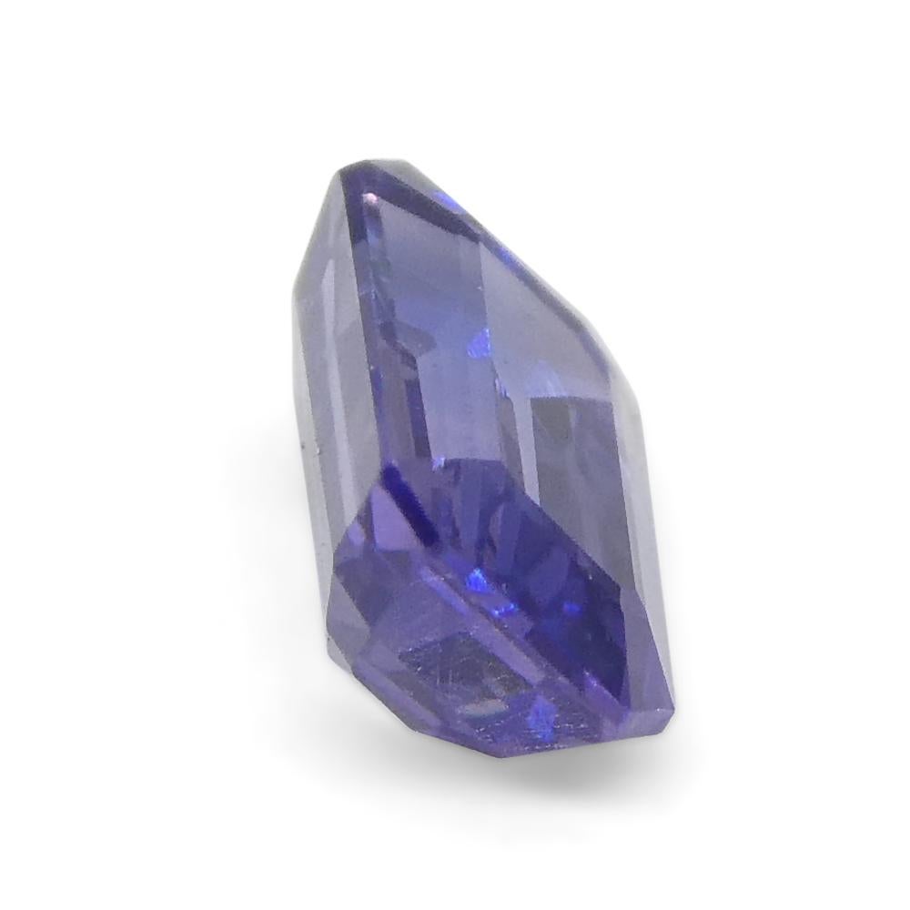 0.64ct Emerald Cut Blue Sapphire from East Africa, Unheated For Sale 4