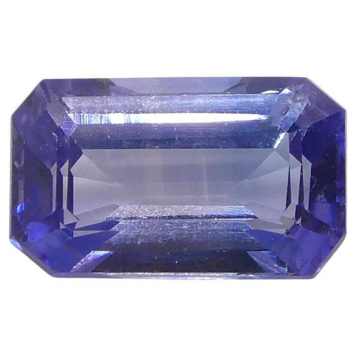 0.64ct Emerald Cut Blue Sapphire from East Africa, Unheated For Sale