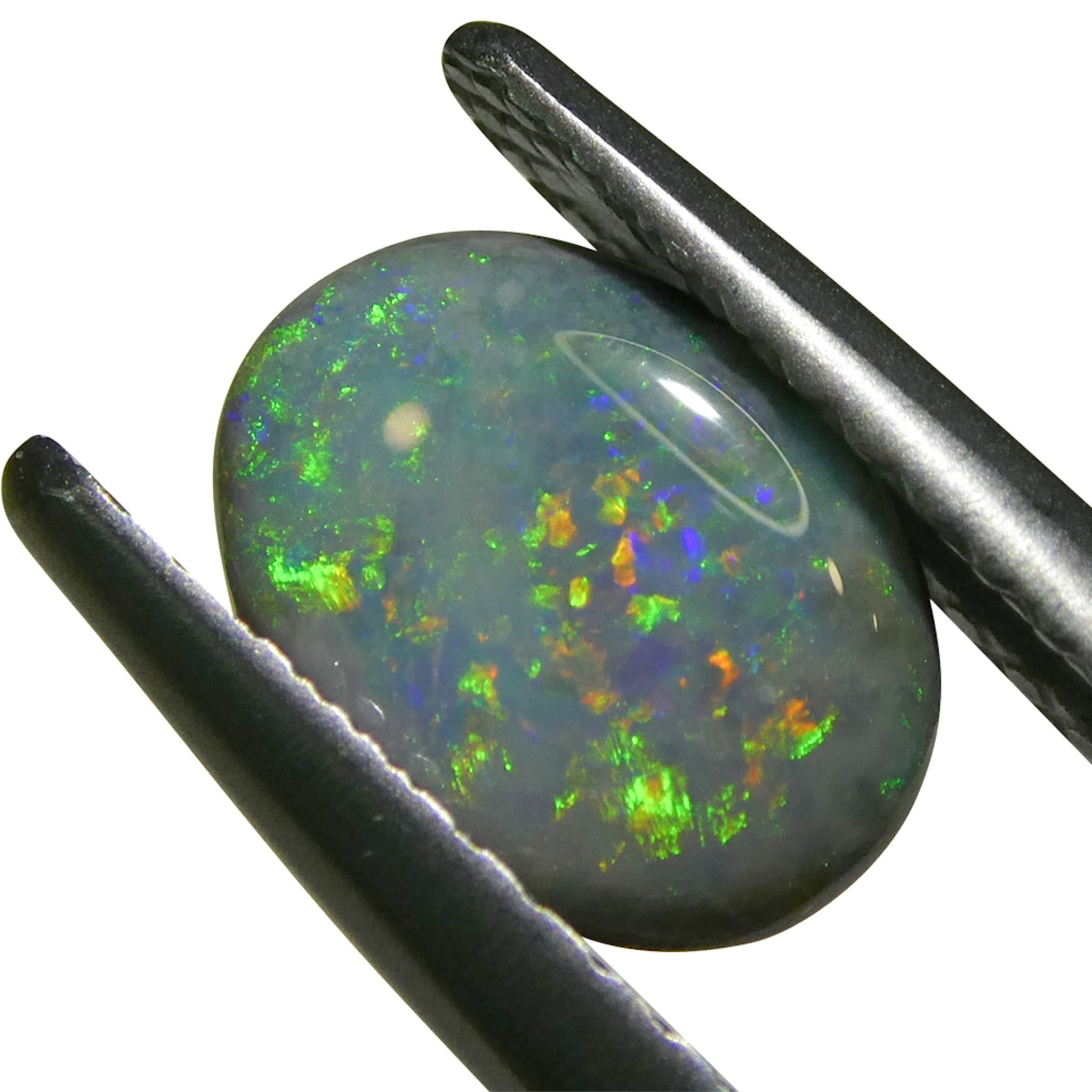 0.64ct Opale grigio ovale cabochon dall'Australia in vendita 5
